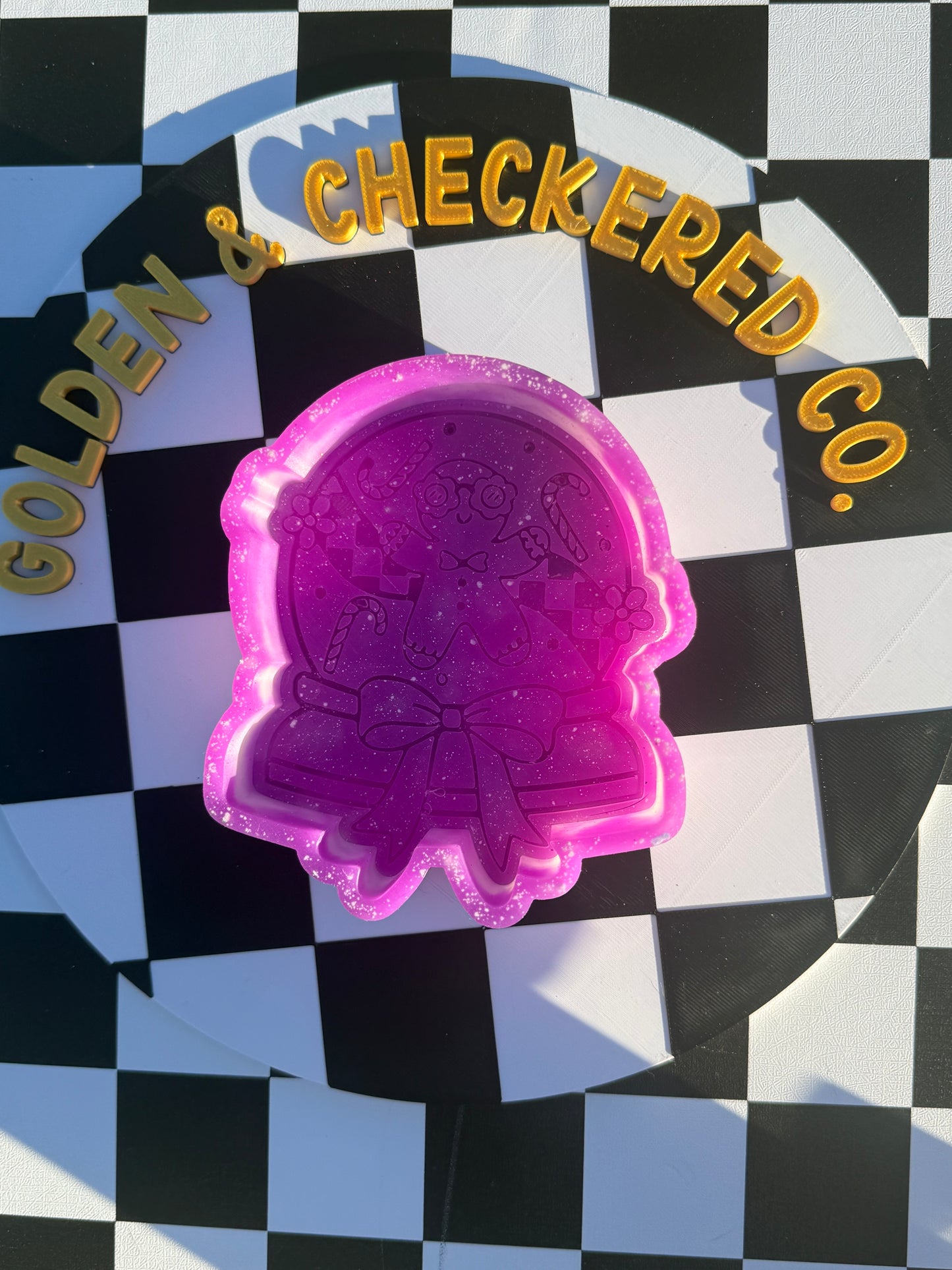 Checkered, Gingerbread Man, Candy Cane, Snow Globe Custom Freshie